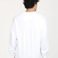 Men's Solid White Crew Neck Sweatshirt - Back View
