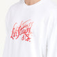 Men's Solid White Crew Neck Sweatshirt - Deatil View