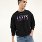 Men's Solid Black Crew Neck Sweatshirt - Styleshot View