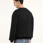 Men's Solid Black Crew Neck Sweatshirt - Back View