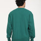 Men's Solid Green Crew Neck Sweatshirt - Back View