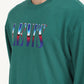 Men's Solid Green Crew Neck Sweatshirt - Deatil View