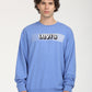 Men's Solid Blue Crew Neck Sweatshirt - Front View