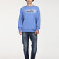 Men's Solid Blue Crew Neck Sweatshirt - 6 View