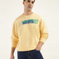 Men's Solid Yellow Crew Neck Sweatshirt - Styleshot View