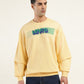 Men's Solid Yellow Crew Neck Sweatshirt - Front View
