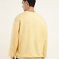 Men's Solid Yellow Crew Neck Sweatshirt - Back View
