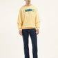 Men's Solid Yellow Crew Neck Sweatshirt - ModelFront View