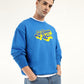 Men's Solid Dark Blue Crew Neck Sweatshirt - Styleshot View