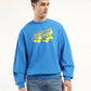Men's Solid Dark Blue Crew Neck Sweatshirt - Front View