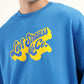 Men's Solid Dark Blue Crew Neck Sweatshirt - Detail View