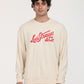 Men's Solid Beige Crew Neck Sweatshirt - Front View