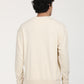 Men's Solid Beige Crew Neck Sweatshirt - Back View