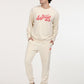 Men's Solid Beige Crew Neck Sweatshirt - 6 View