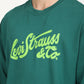 Men's Solid Green Crew Neck Sweatshirt - Detail View