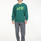 Men's Solid Green Crew Neck Sweatshirt - 6 View