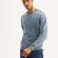 Men's Typographic Blue Crew Neck Sweatshirt - d57273f8-18d2-4074-b809-d3dcb535e663 View