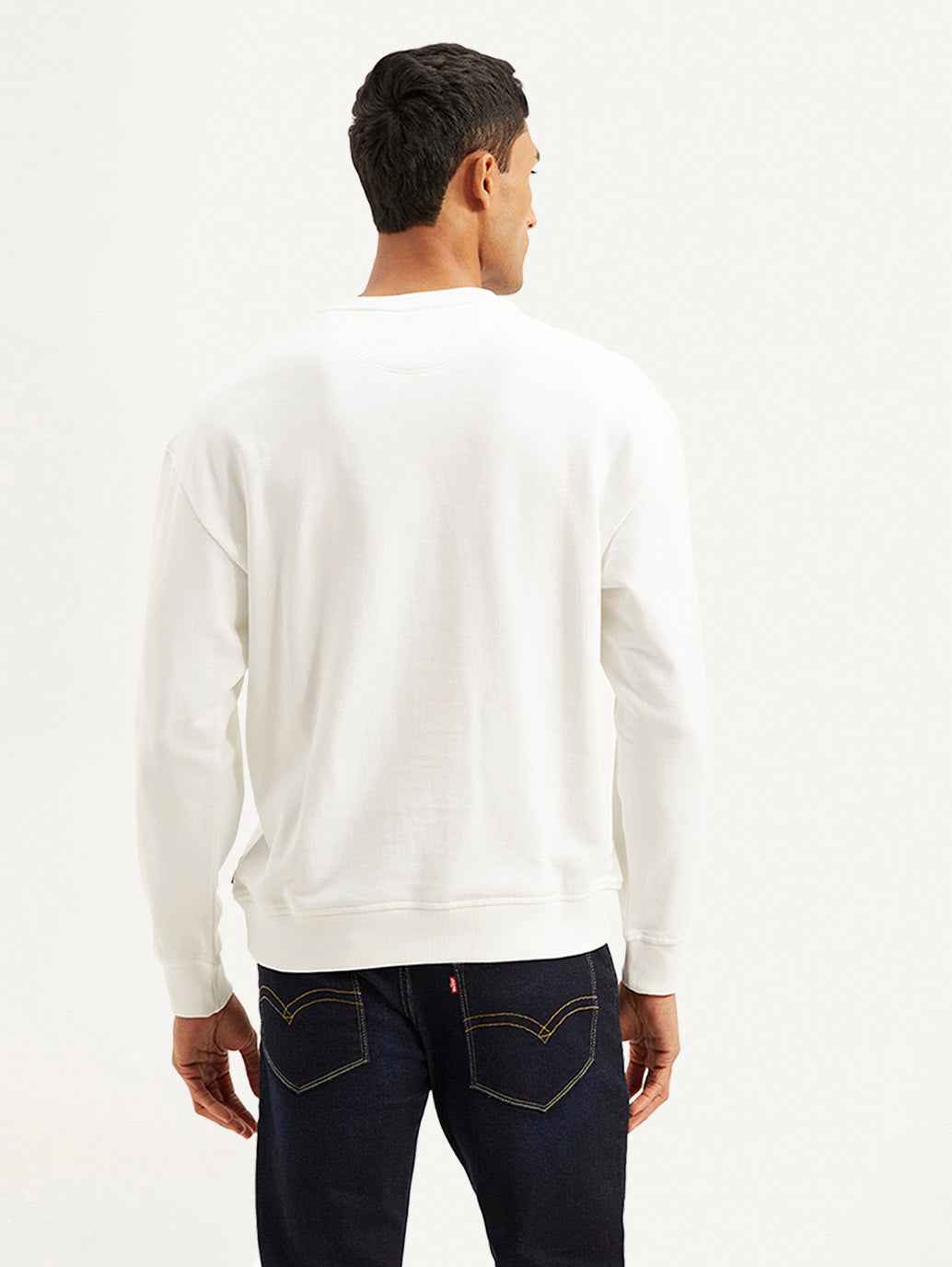 Men's Typography White Crew Neck Sweatshirt - 8e78b0c6-92aa-467c-9846-a2d9113ca840 View