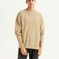 Men's Typographic Beige Crew Neck Sweatshirt - Styleshot View