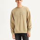 Men's Typographic Beige Crew Neck Sweatshirt - Front View