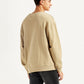 Men's Typographic Beige Crew Neck Sweatshirt - Back View