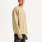 Men's Typographic Beige Crew Neck Sweatshirt - Side View