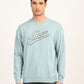 Men's Brand Logo Light Blue Crew Neck Sweatshirt - front View
