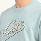 Men's Brand Logo Light Blue Crew Neck Sweatshirt - detail View