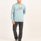 Men's Brand Logo Light Blue Crew Neck Sweatshirt - 6 View