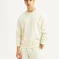 Men's Solid Off White Crew Neck Sweatshirt - Front View