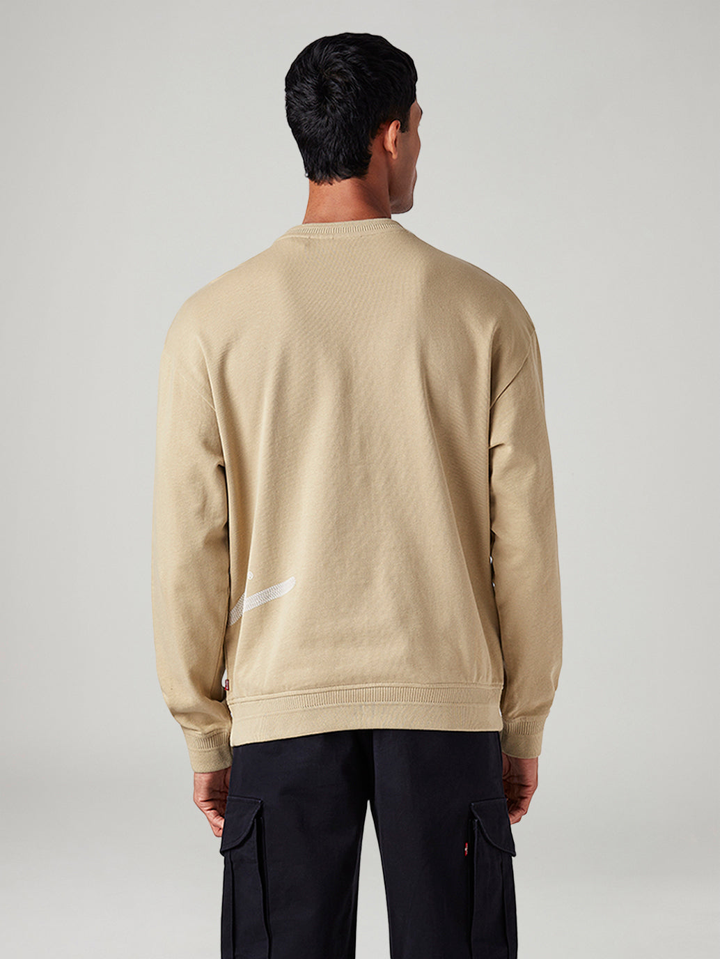 Men's Solid Regular Fit Sweatshirt - Back View