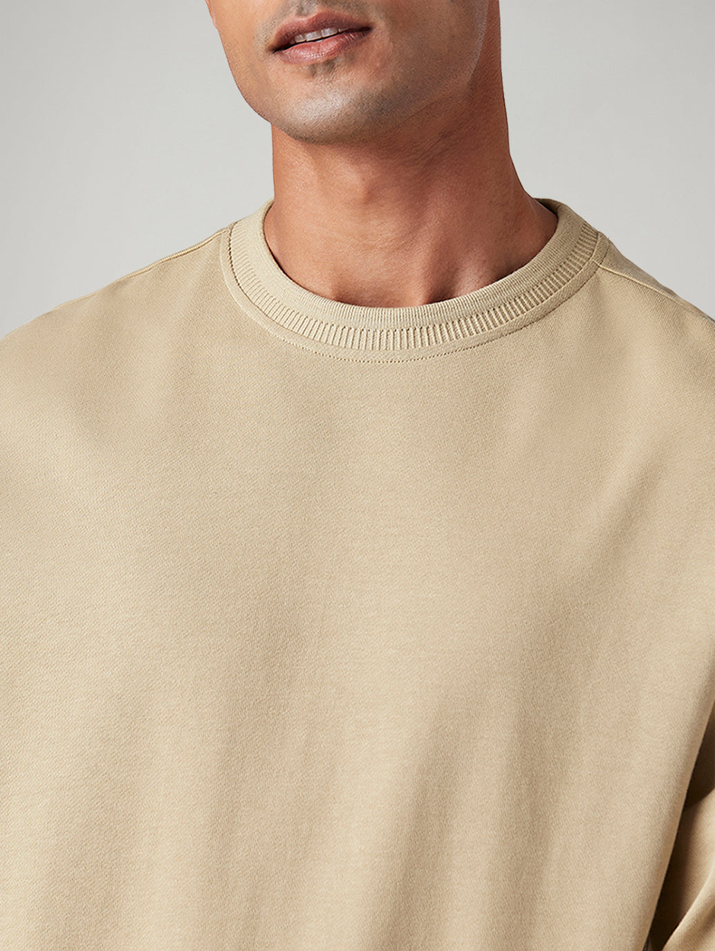 Men's Solid Regular Fit Sweatshirt - Detail View