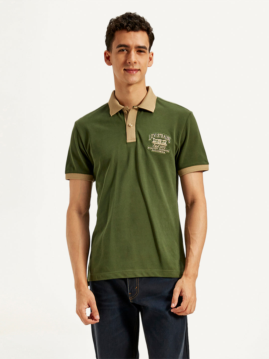 Men's Patchwork Slim Fit Polo T-Shirt - 20 View