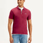 Men's Solid Slim Fit Polo T-shirt - Front View