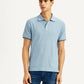Men's Solid Light Blue Slim Fit Polo T-shirt - Styleshot View