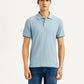 Men's Solid Light Blue Slim Fit Polo T-shirt - Front View
