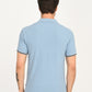 Men's Solid Light Blue Slim Fit Polo T-shirt - back View