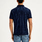 Men's Typographic Print Slim Fit Polo T-Shirt - Back View