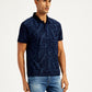 Men's Typographic Print Slim Fit Polo T-Shirt - Side View