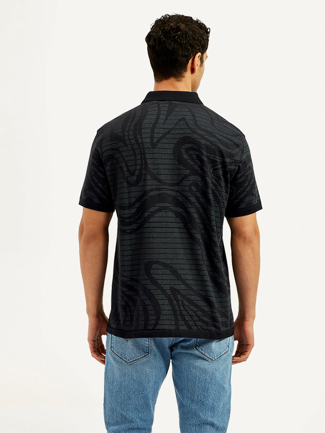Men's Abstract Print Slim Fit Polo T-Shirt - 20 View