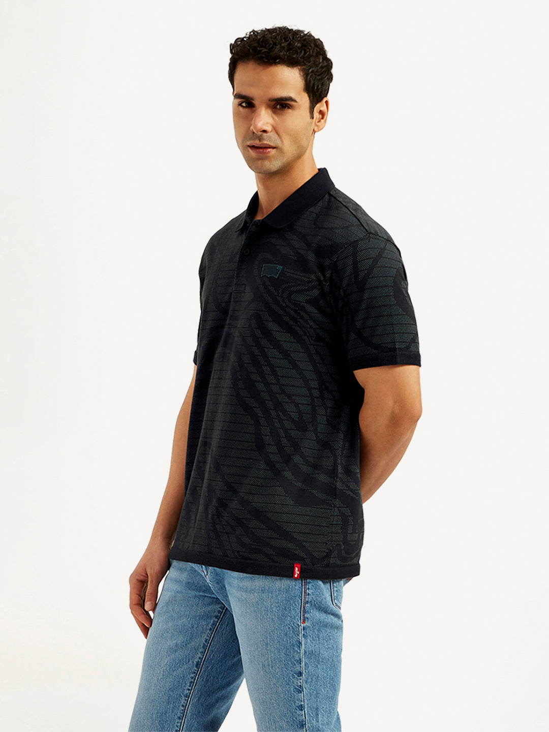 Men's Abstract Print Slim Fit Polo T-Shirt - 20 View