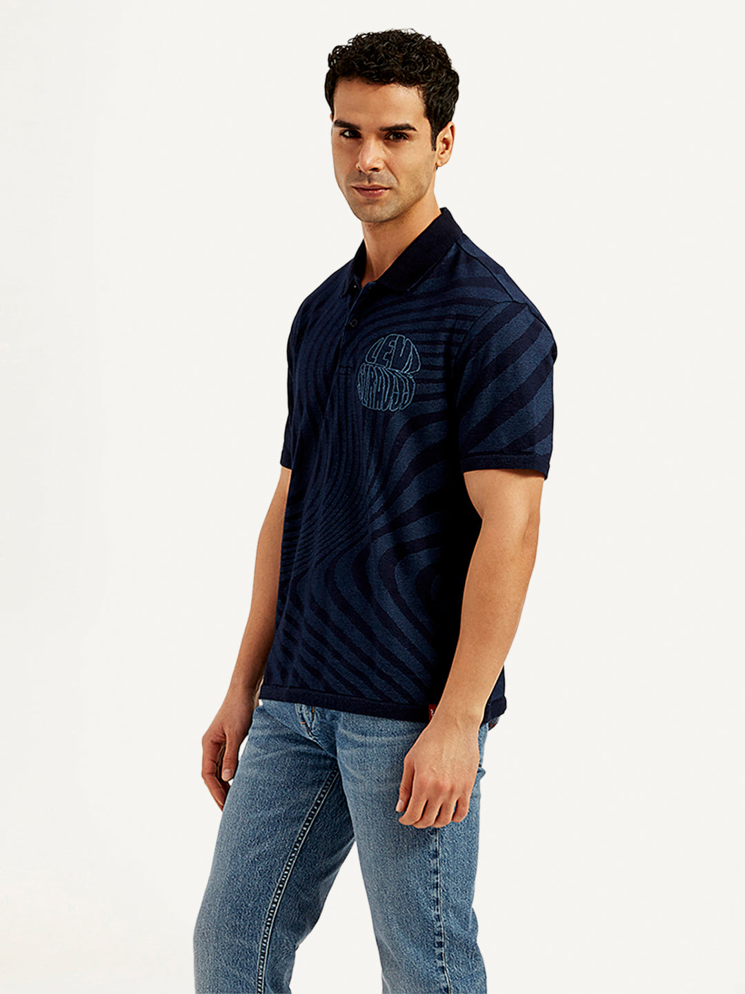 Men's Abstract Print Slim Fit Polo T-Shirt - 20 View