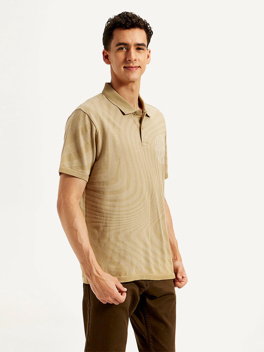 Men's Abstract Print Slim Fit Polo T-Shirt - 20 View