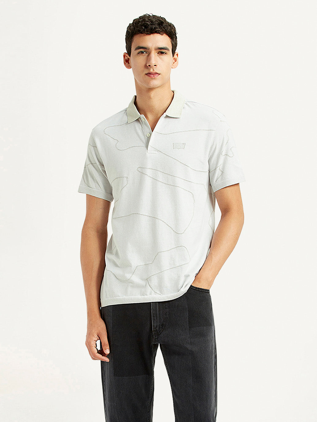 Men's Solid White Slim Fit Polo T-shirt - Styleshot View