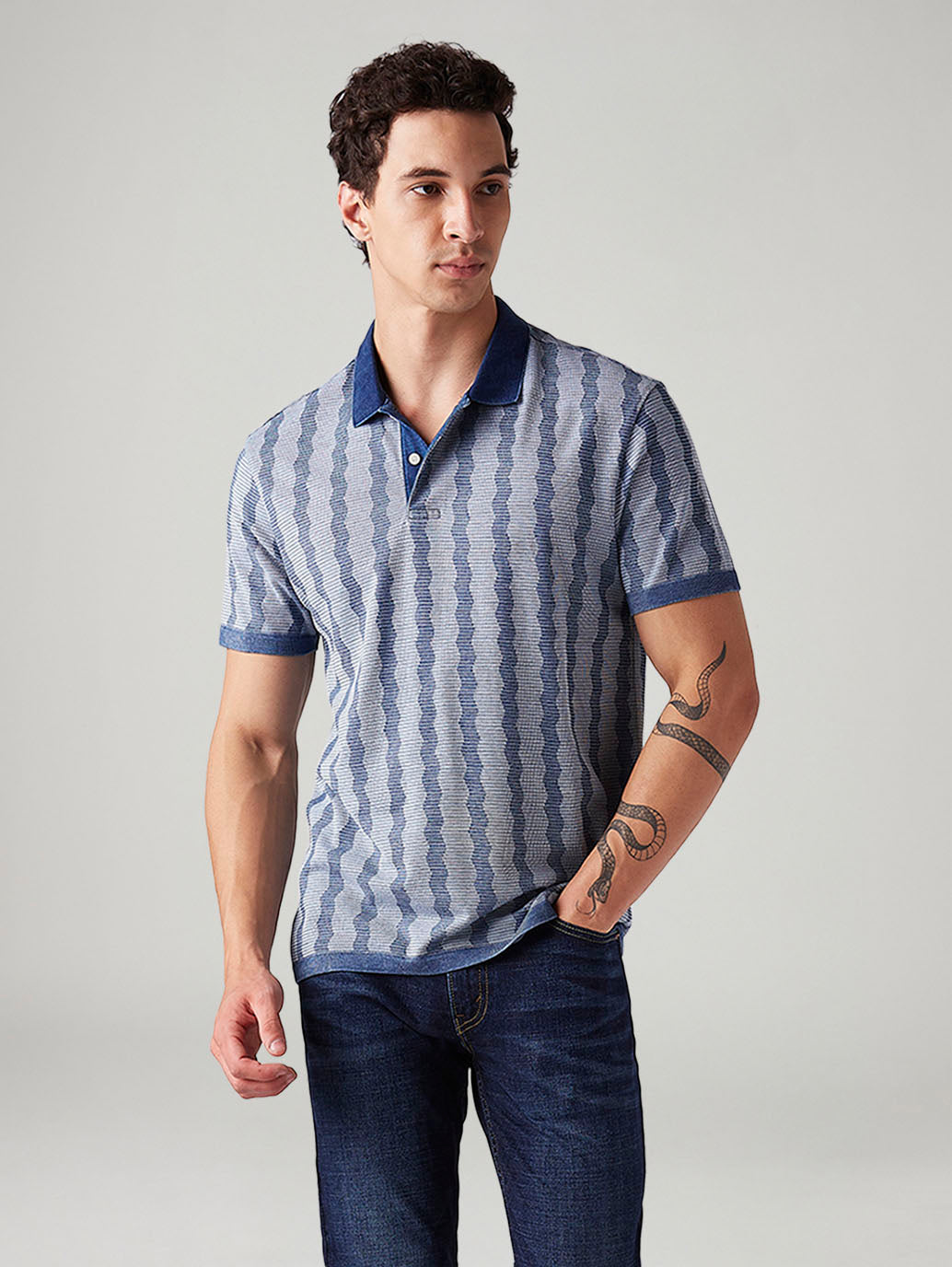 Men's Abstract Slim Fit Polo T-Shirt