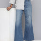 Women's Blue Ribcage Bell Bottom Wide Leg Fit High Rise Jeans - 1 View