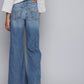 Women's Blue Ribcage Bell Bottom Wide Leg Fit High Rise Jeans - 3 View