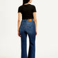 Women's Blue Ribcage Bell Bottom Wide Leg Fit High Rise Jeans - Back View