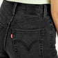 Women's Black Ribcage Bell Bottom Wide Leg Fit High Rise Jeans - Detail View