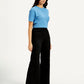Women's Black Ribcage Bell Bottom Wide Leg Fit High Rise Jeans - Side View